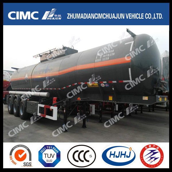 Cimc Huajun 32cbm 3axle Naoh Liquid Tanker Trailer 