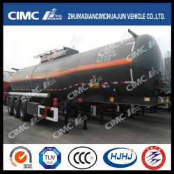 Cimc Huajun 32cbm 3axle Naoh Liquid Tanker Trailer