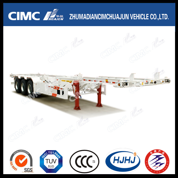 40ft 3axle Gooseneck Skeleton Container Semi-Trailer with Multi-Functional Twist Lock 