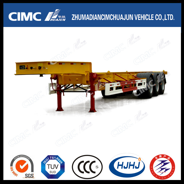 Cimc Huajun Big-Gooseneck 30FT 3axle Skeleton/Skeletal Container Semi-Trailer 