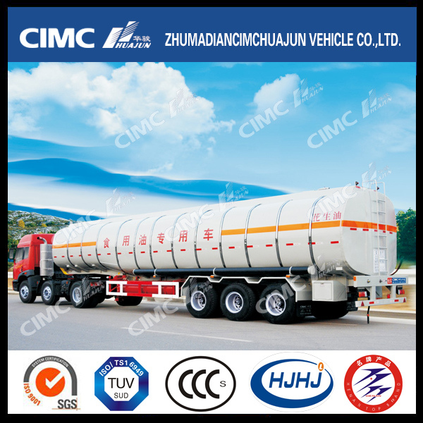 Hot Sale Cimc Huajun 3axle Edible Oil Tanker 