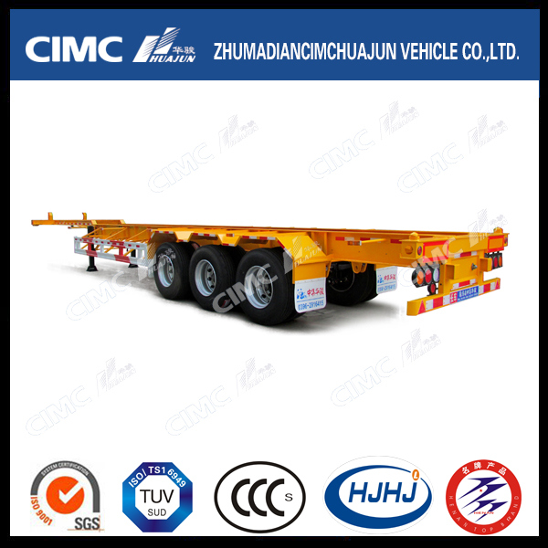 Cimc Huajun 45FT 2axle Gooseneck Skeleton Container Semi-Trailer 