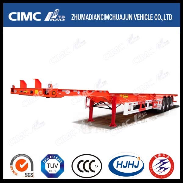 48FT 3axle Gooseneck Skeleton Container Semi-Trailer with Single Tire 