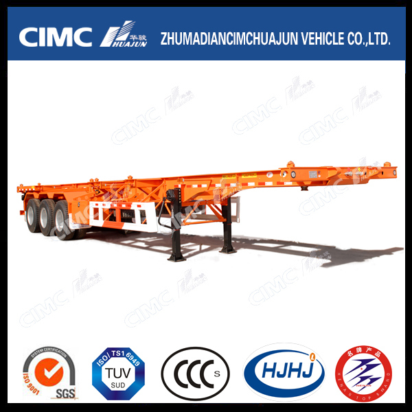 Cimc Huajun 40FT 3axle High Tensile Steel Skeleton Container Semi-Trailer 