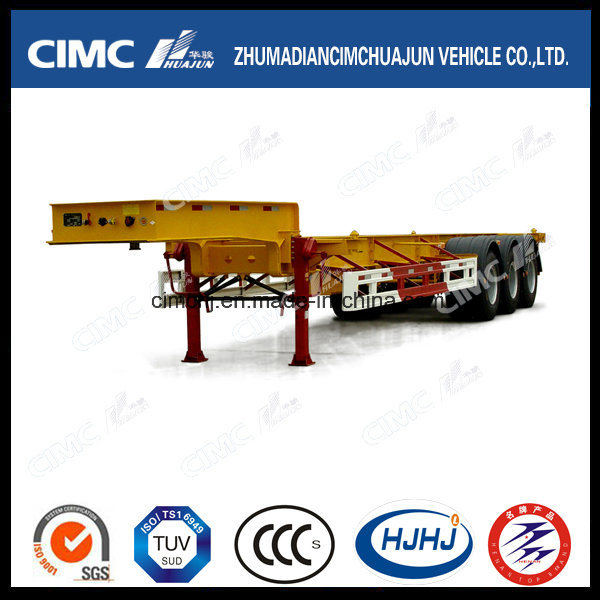 Cimc Huajun 20FT 3axle Skeleton Container Semi Trailer with Big Gooseneck 