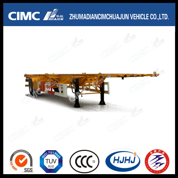 Cimc Huajun Lightweight 1axle Skeleton Container Semi-Trailer 