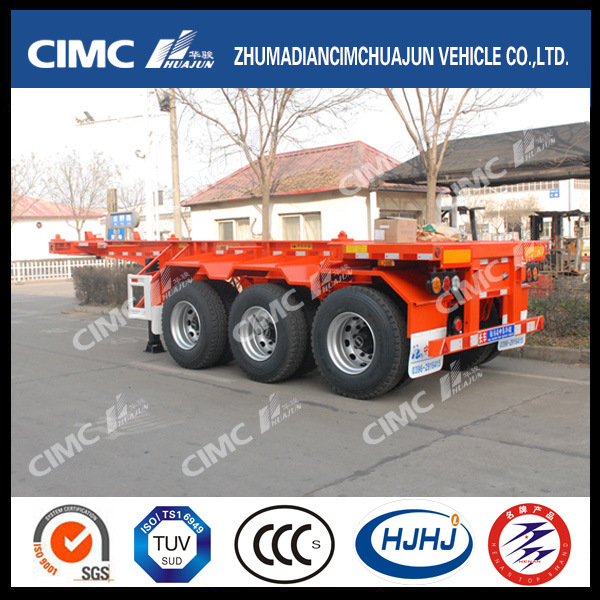 Cimc Huajun 20FT 3axle Rear Platform Skeleton Container Semi Trailer 