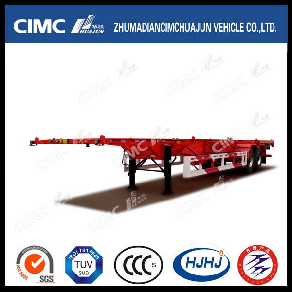 45FT 2axle Skeleton Container Semi Trailer with Platform 