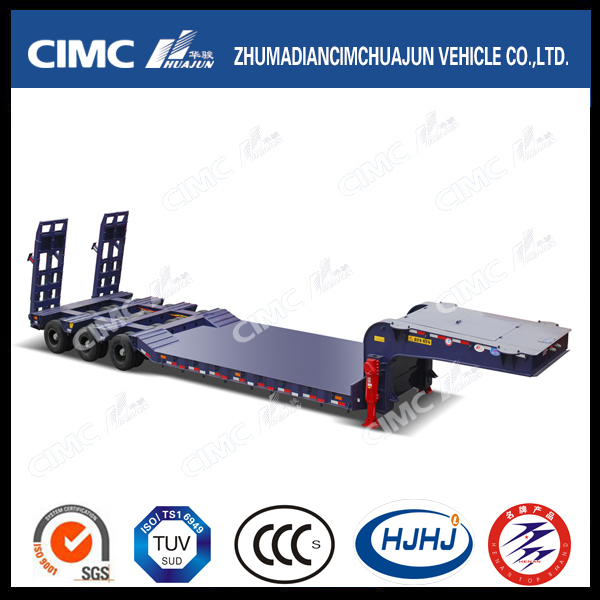 14.5m 2line 4axle Lowbed Semi-Trailer with Concave Beam 