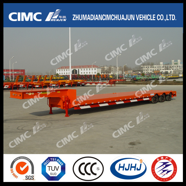 12.5m Big-Gooseneck Lowbed Semi Trailer Without Ramp 