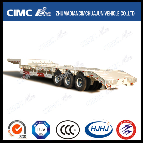 (150T load capacity) 3line 6axle Heavy Duty Lowbed Semi Trailer with Ramp 