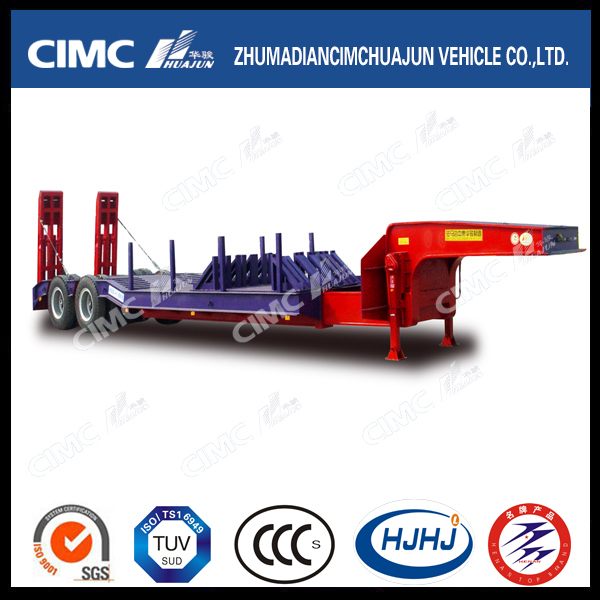 2axle Lowbed Semi-Trailer with Extended Platform 