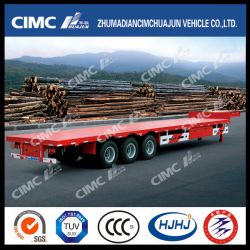 Cimc Huajun 3axle Low Bed Semi Trailer with Lower Gravity