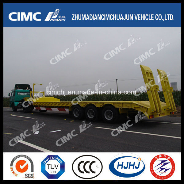 Cimc Huajun Hot Sale 14.5m Lowbed Semi Trailer with Rotating Side-Support 