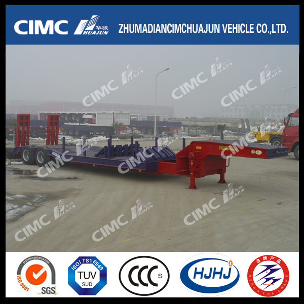 2axle Concave-Beam Lowbed Trailer with Extended Floor and Side-Support 