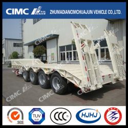 4 Axles Heavy Duty Lowbed Semi-Trailer with Ramp on Gooseneck