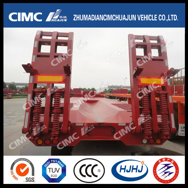 Wide Use Cimc Huajun 13m Axle Lowbed Semi Trailer 