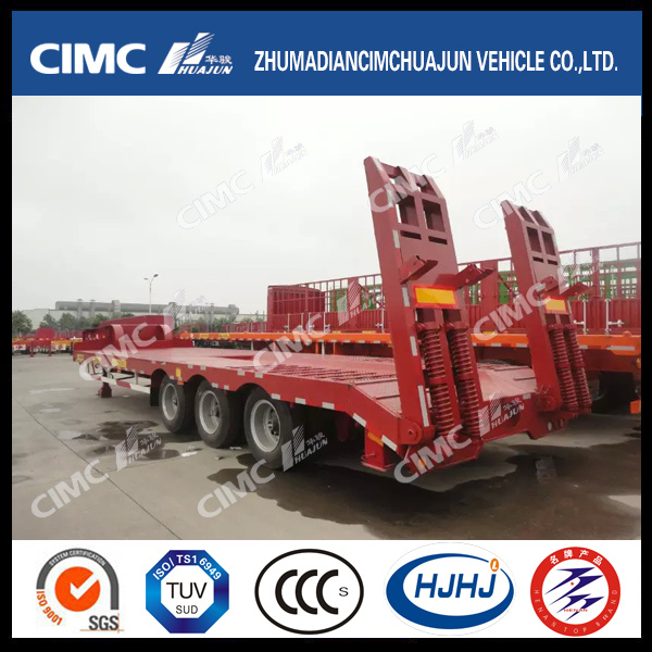 Hot Sale Cimc Huajun 13m 3 Alex Lowbed Semi Trailer 