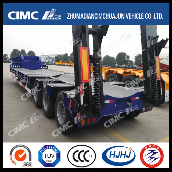 Hot Sale Cimc Huajun 3axle Lowbed Semi Trailer-Three-Line and Six-Axle 