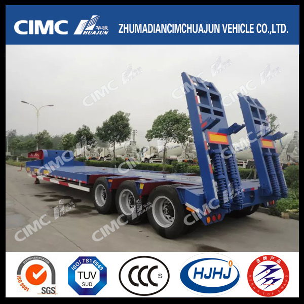 Top Quality Cimc Huajun 3axle Lowbed Semi Trailer 