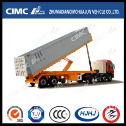 Cimc Huajun 45FT 3axle Rear Tipping Flatbed Container Semi Trailer