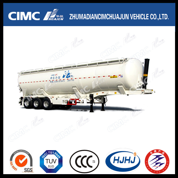 Cimc Huajun Front-Lifting Bulk Grain Powder Tanker with Rear Discharge 