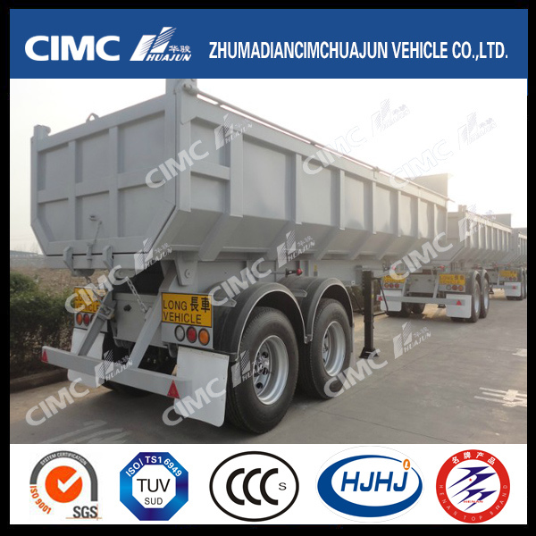 2 Axles Cimc Huajun Rear-Tipping Semi Trailer/Tipper 