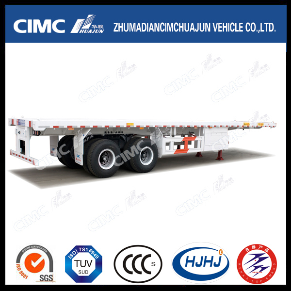 40FT 2axle Flatbed Semi Trailer with Boggie Suspension 