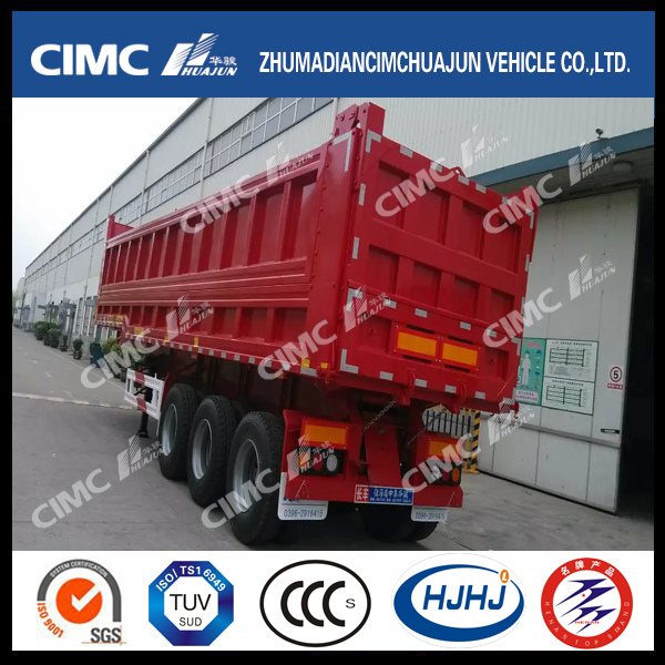 Cimc Huajun 3axle Heavy Duty Rear Dumping/Tipping Trailer 