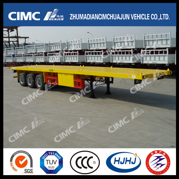 High Quality Cimc Huajun 3axle Flatbed Semi Trailer 