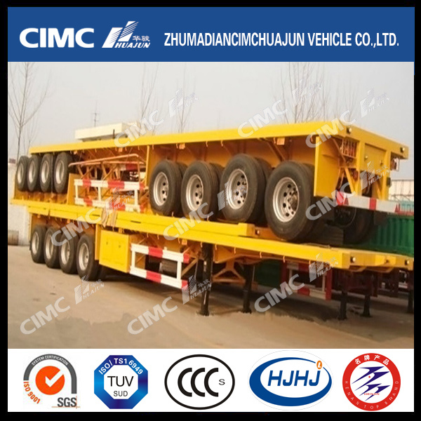 Cimc Huajun 40FT 4axle Flatbed Semi Trailer 