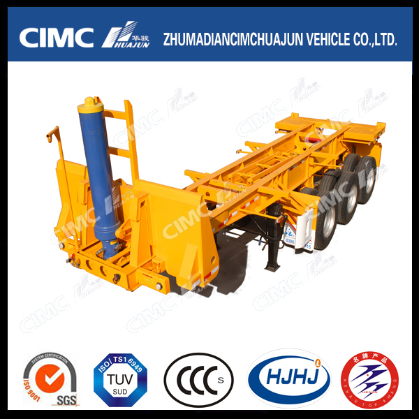 Cimc Huajun 20FT 2axle Rear-Tipping Skeleton Container Semi Trailer 