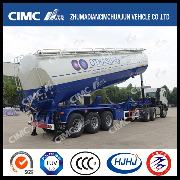 Cimc Huajun Rear-Tipping Grain Powder Semi-Trailer 