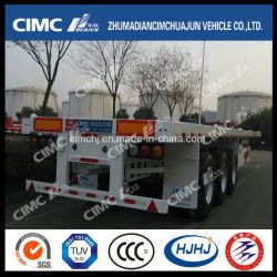 (80tons load) Cimc Huajun 40FT 3axle Flatbed Trailer with Strengthened Beam