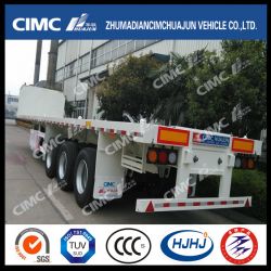 High Quality Cimc Huajun Flatbed Semi-Trailer with 1200mm Front Frame