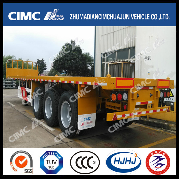 Hot Sales Cimc Huajun 3axle Flatbed Semi Trailer 