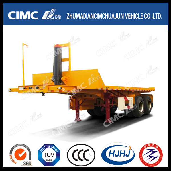 Cimc Huajun 2axle 20FT Rear-Tipping Flatbed Container Semi Trailer 