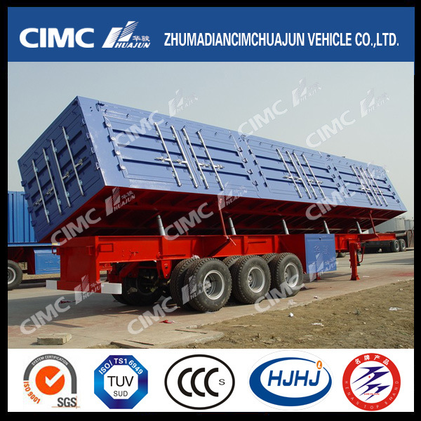 Cimc Huajun 3axle Van/Box-Type Side-Tipping Semi Trailer 