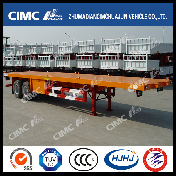 Hot Sale Cimc Huajun 40FT 2axle Flatbed Semi Trailer 