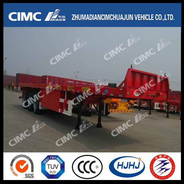 3axle Flatbed Semi Trailer with 400mm Front Wall 