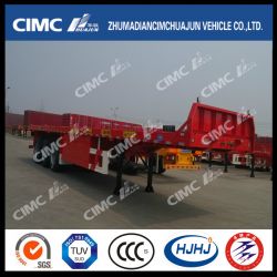 3axle Flatbed Semi Trailer with 400mm Front Wall