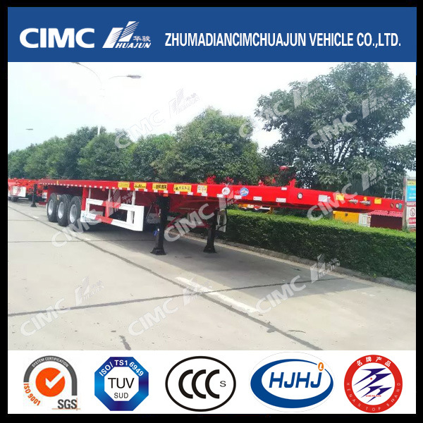 Hot Sale Overseas 40FT 3axle Flatbed Semi Trailer (80tons payload) 