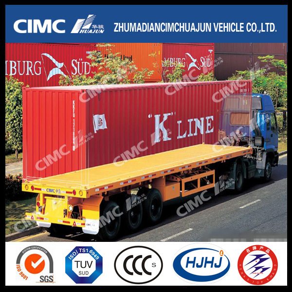 Hot Cimc Huajun 40FT Huajun Flatbed Semi-Trailer 