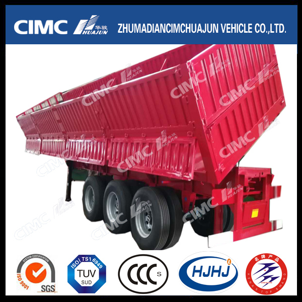 New Design Van/Box-Type Side Tipping Semi Trailer with Self-Lifting Device 