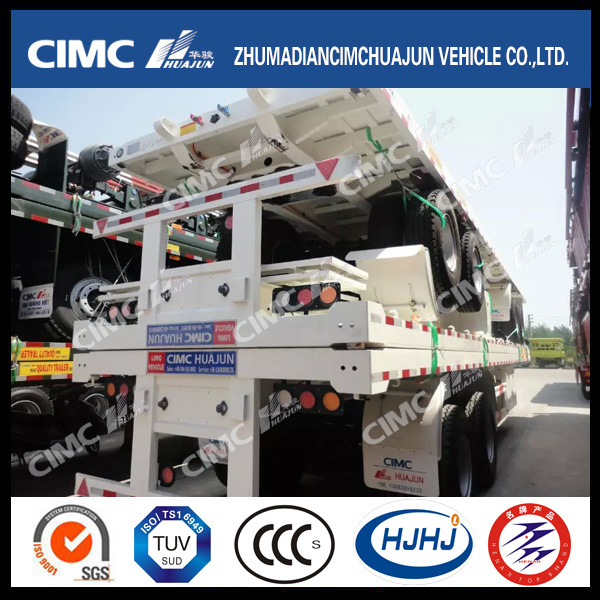 Cimc Huajun 40FT 2axle Flatbed Trailer in Stack 