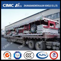 Cimc Huajun 1axle Flatbed Semi Trailer with Side Wall