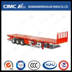 Cimc Huajun 48FT 3axle Flatbed Trailer with Front Wall