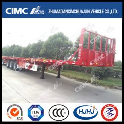 3axle Flatbed Semi Trailer with Front Fence