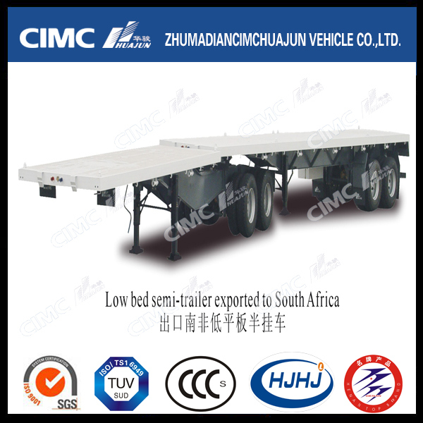 Cimc Huajun Flatbed Container Train Trailer 