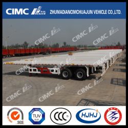 Cimc Huajun 2axle Flatbed Semi Trailer with Air Suspension